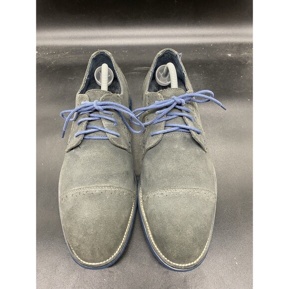 Joseph Abboud Collection Oxford Men’s Size 10 Gray Leather Cap Toe Lace Up Shoe - Picture 3 of 8